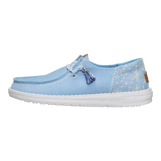 Cover image of Blue Hey Dude Wendy Funk Embroidered Floral Women's