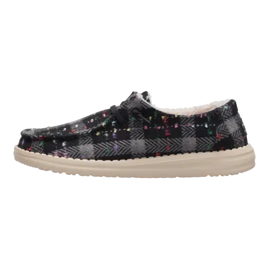 Cover image of BLACK/MULTI Hey Dude Wendy Confetti Plaid Cozy Women's