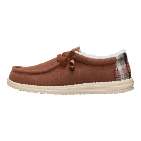 Cover image of Downtown Brown/Multi Hey Dude Wally Cozy Plaid Men's