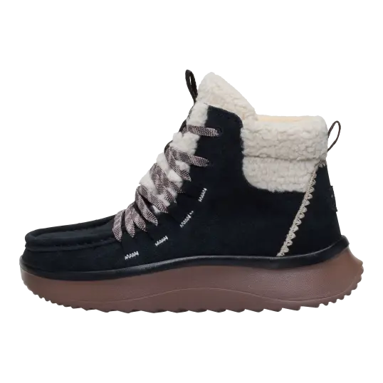 Cover image of BLACK/TAN Hey Dude Wendy Peak Apres Suede Cozstit Women's