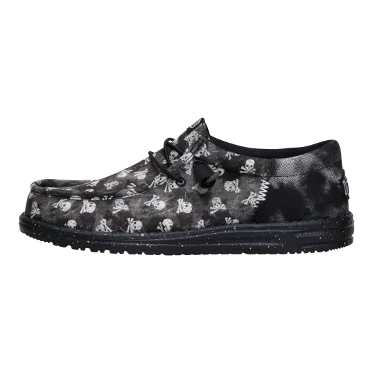 Cover image of Black/Black Oyster Hey Dude Wally Funk Skull Print Men's