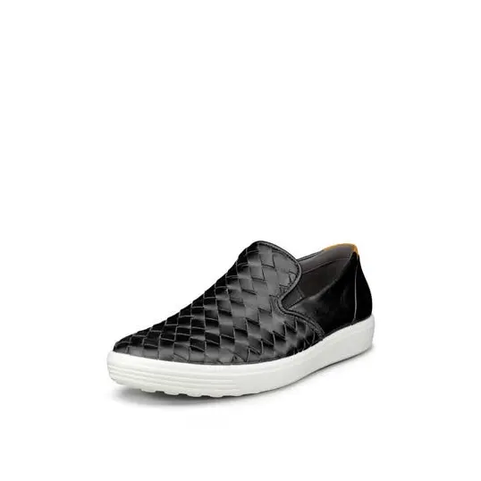 Cover image of Pure Silver Ecco Soft 7 Slip-On Woven Women's