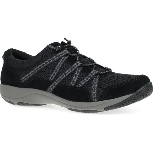 Cover image of Black/Black Suede Dansko Harlyn Women's