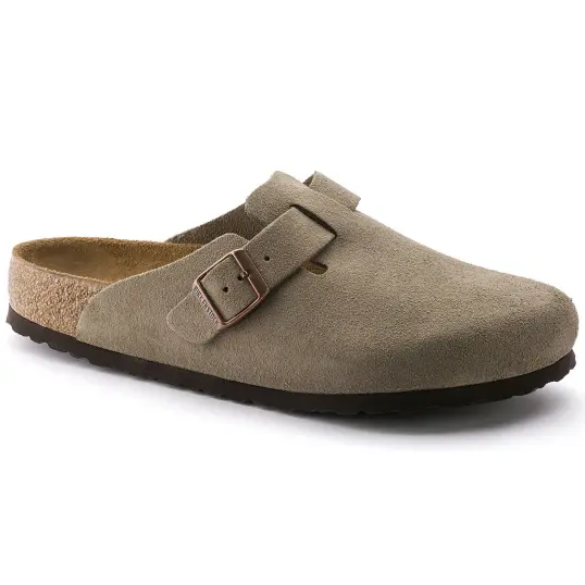 Cover image of TAUPE Birkenstock Boston Soft Footbed Suede Regular Unisex