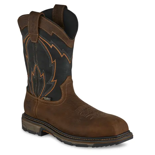 Cover image of Brown | Orange Irish Setter 11" Pull-On Non Metallic Toe Waterproof Men's