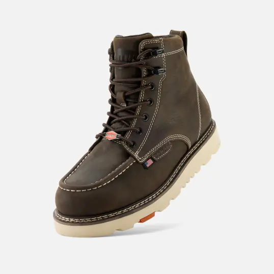 Cover image of DARK BROWN BRUNT Marin 6 In USA Welted Soft Toe Men's