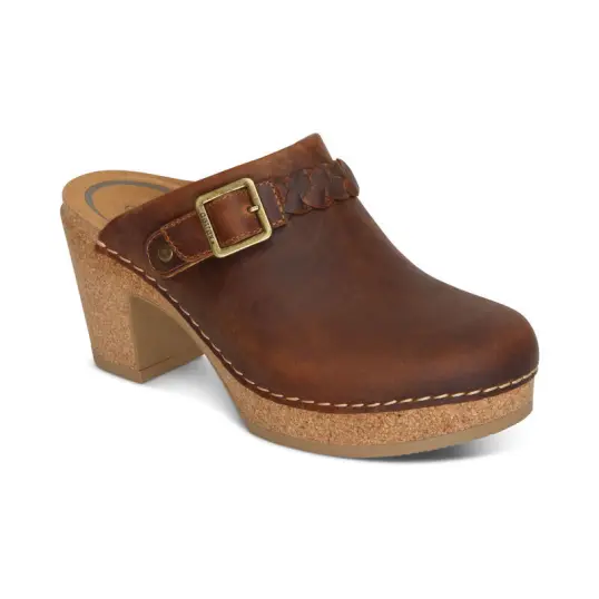 Cover image of BROWN Aetrex Corey Clog Women's