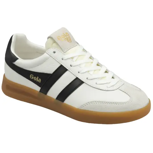 Cover image of White/Black/Gum Gola Cyclone Leather Women's