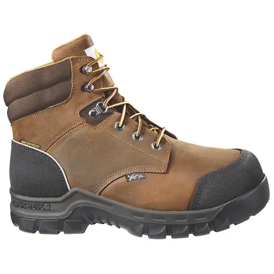 Cover image of Brown Carhartt Rugged Flex 6" Waterproof Met Guard Composite Toe Work Boot Men's