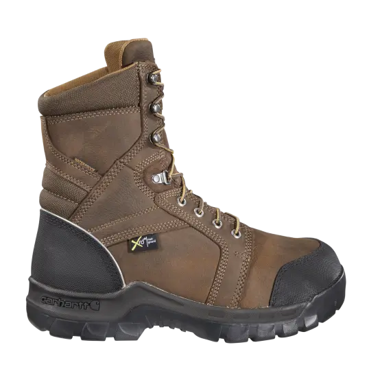 Cover image of BROWN Carhartt Rugged Flex 8" Waterproof Met Guard Composite Toe Work Boot Men's