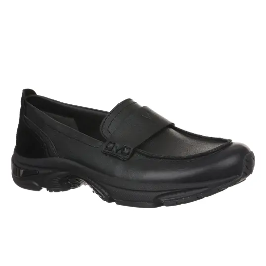 Cover image of Black/Black Leather Vionic Walk Roam Loafer Women's
