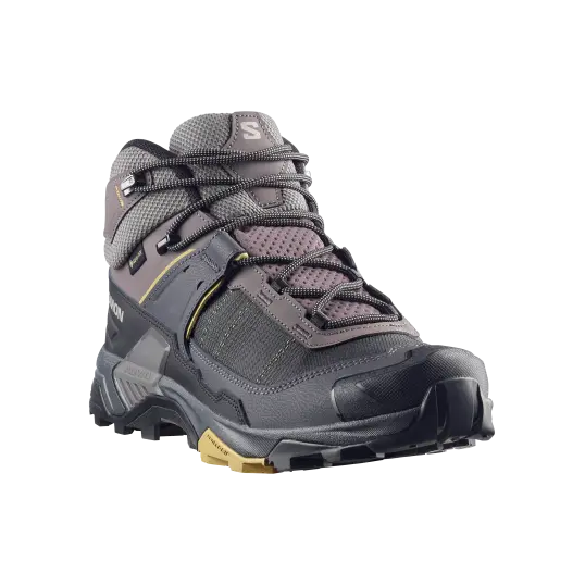Cover image of Dark Gull Gray / Asphalt / Willow Salomon X Ultra 5 Mid Wide Gore-Tex Men's