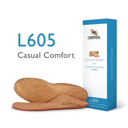 Cover image of TAN Aetrex Casual Comfort Med/High Arch W/ Metatarsal Support Men's