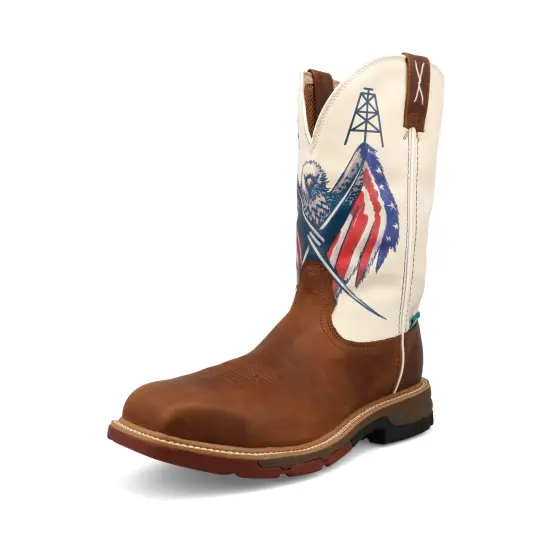 Cover image of Roasted Pecan & Red White & Blue Twisted X 12" Western Waterproof Nano Toe Boot Men's