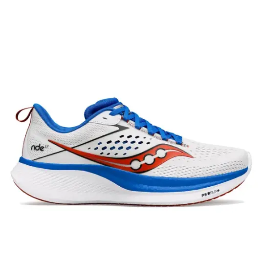 Cover image of White/Cobalt Saucony RIDE 17 Men's