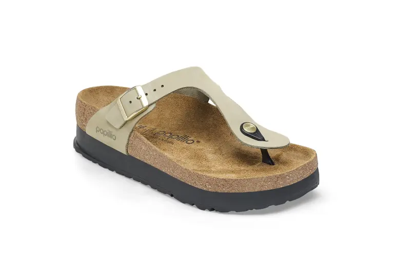 Image 1 of Birkenstock Gizeh Flex Platform Nubuck Leather Regular Women's