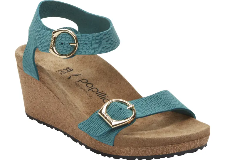 Image 1 of Birkenstock Soley Ring Buckle Nubuck Leather Embossed Narrow Women's