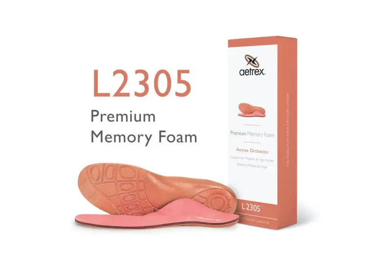 Image 1 of Aetrex Premium Memory Foam Med/High Arch W/ Metatarsal Support Women's